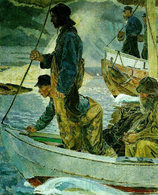 Carl Wilhelmson for vart dagliga brod Norge oil painting art